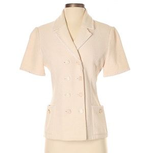 St. John Collection Marie Gray Tweed Knit Blazer